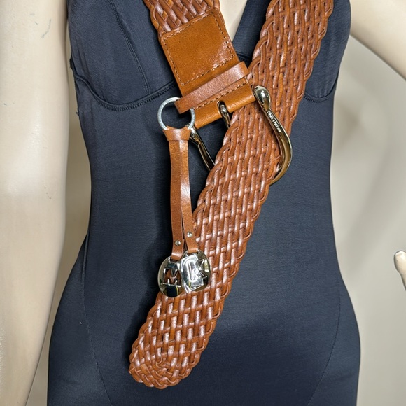 Micheal Kors Brown Woven Charm Belt - Picture 3 of 16